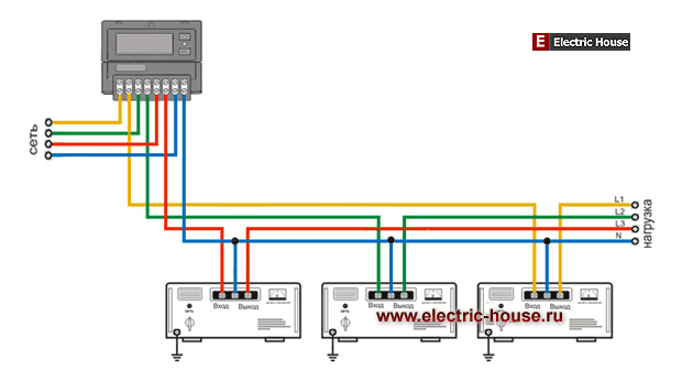 Схема подключения стабилизатора напряжения в сеть 380 В
